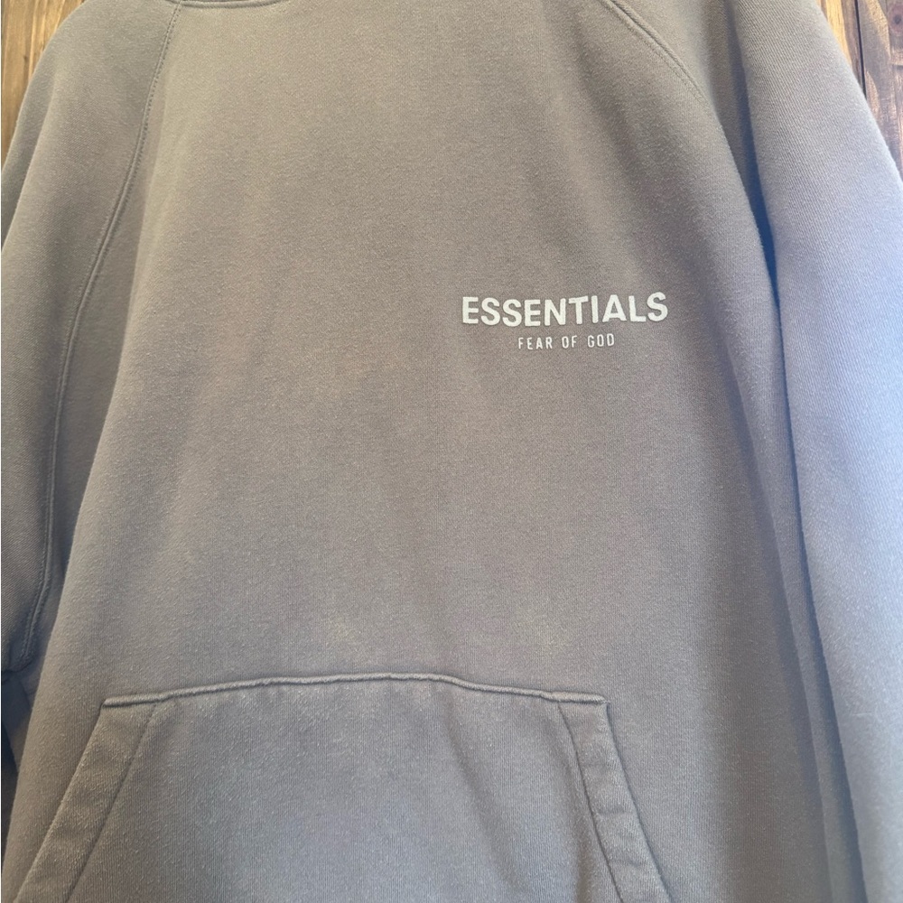 Fear of God Essentials Hoodie Taupe M Oversized Pullover Streetwear Unisex - Picture 10 of 13